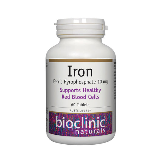 Iron 10mg Ferric Pyrophosphate 60 Tablets - Bioclinic Naturals