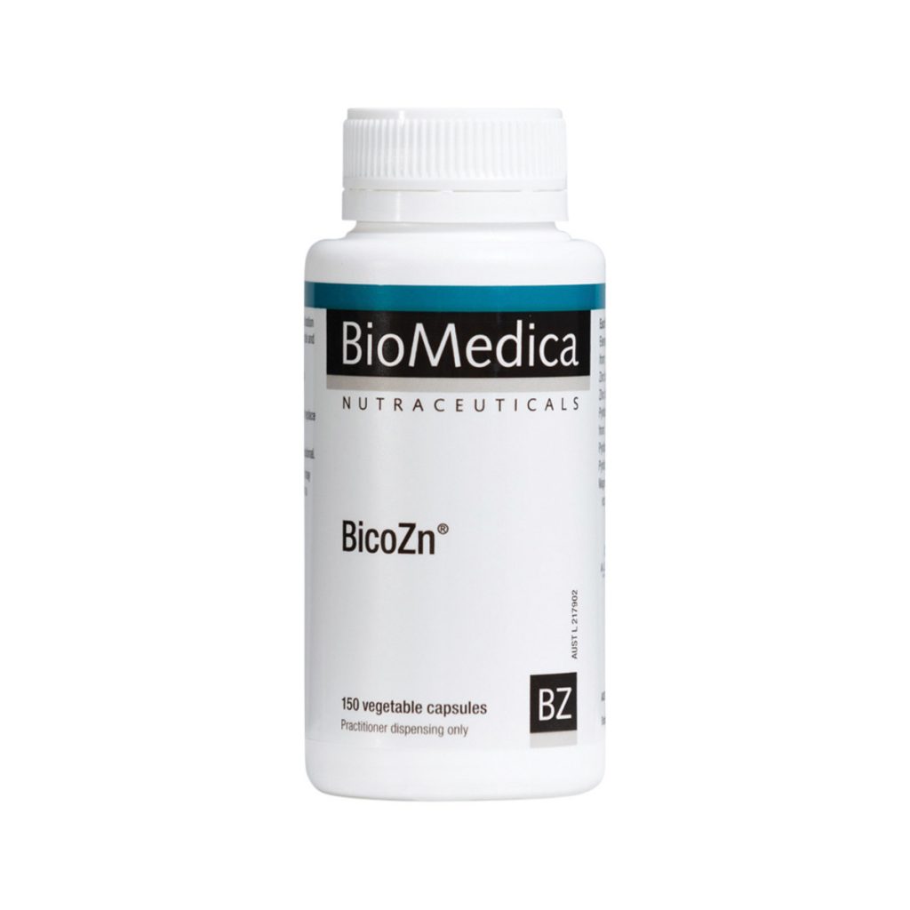 Biozinc BicoZn Zinc - BioMedica – Aroha Health by Jo Spies