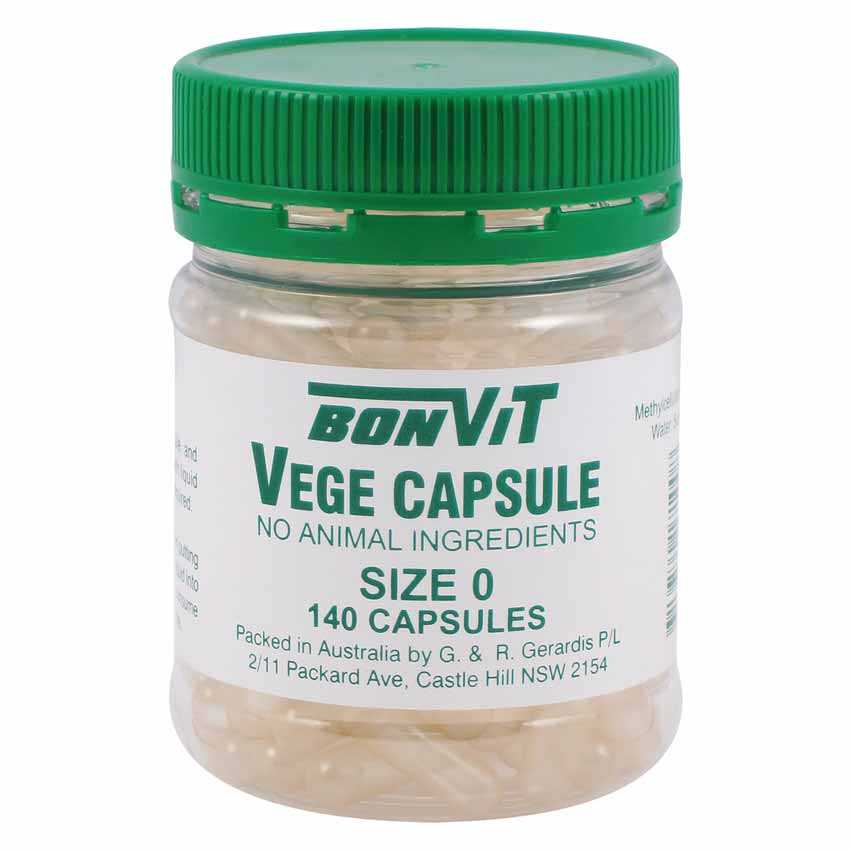 Empty Vege Capsules Size 0 - 140 Capsules
