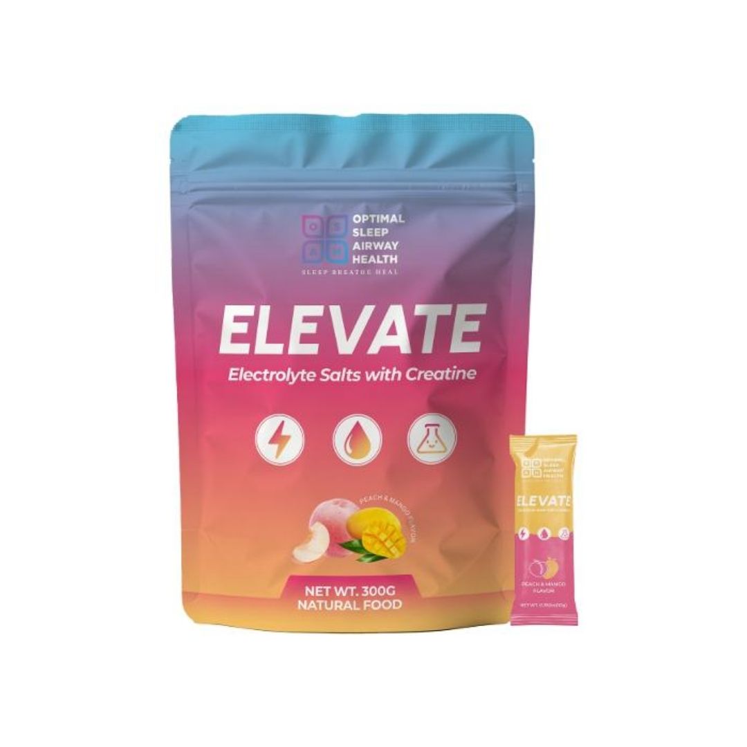 Elevate Electrolyte Salts with Creatine | Peach and Mango | 30 Sachets| Optimal Sleep Airway Health (Copy)