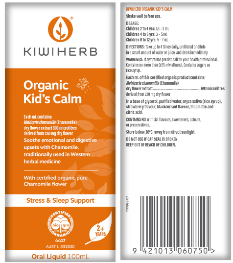 Organic Kid's Calm 50mL - Kiwiherb