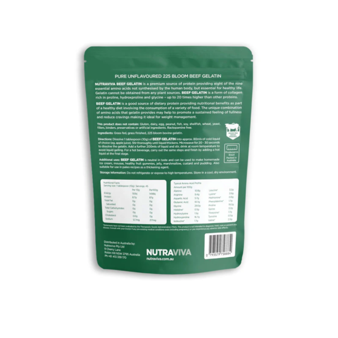 Grassfed Beef Gelatin 450g - Nutraviva