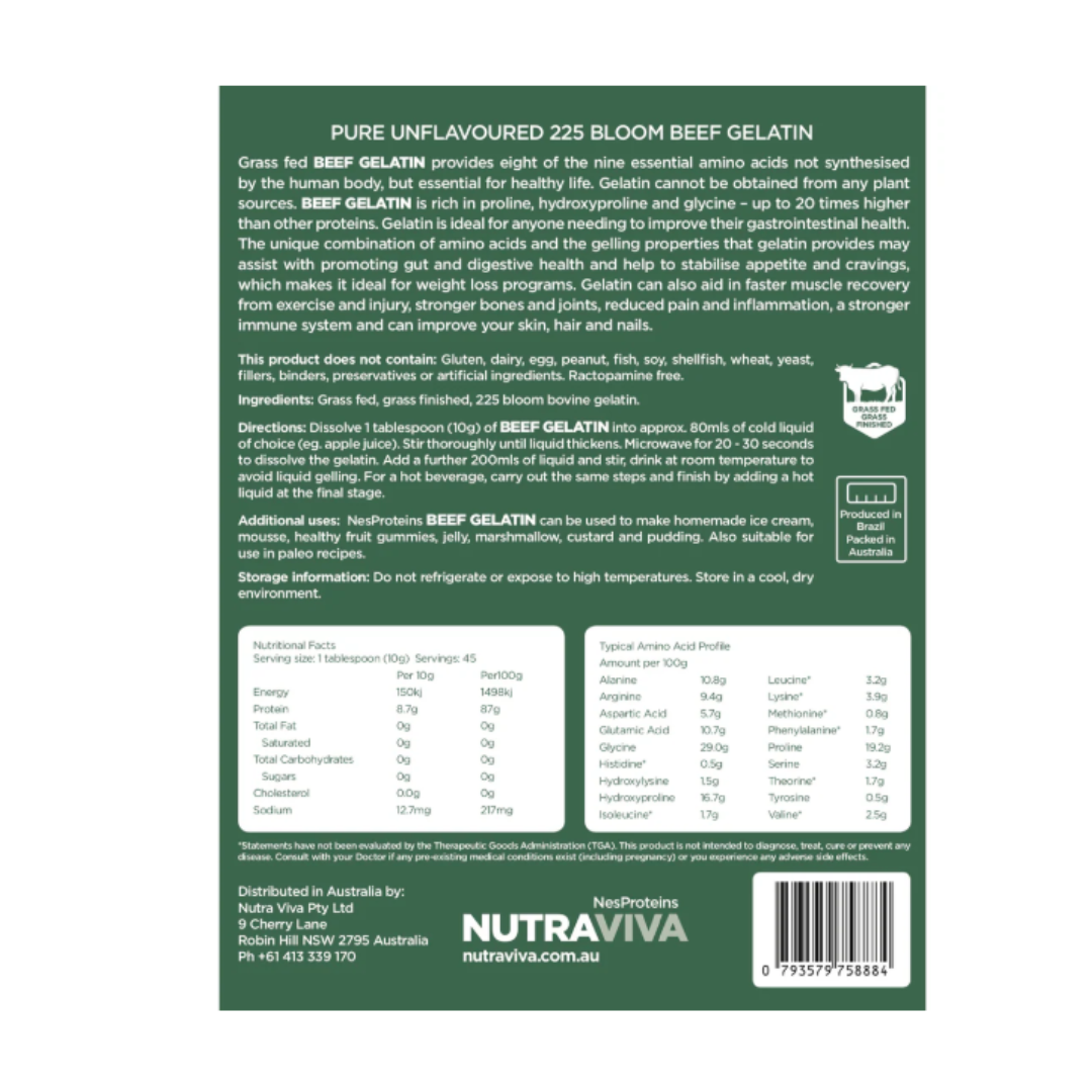Grassfed Beef Gelatin 450g - Nutraviva